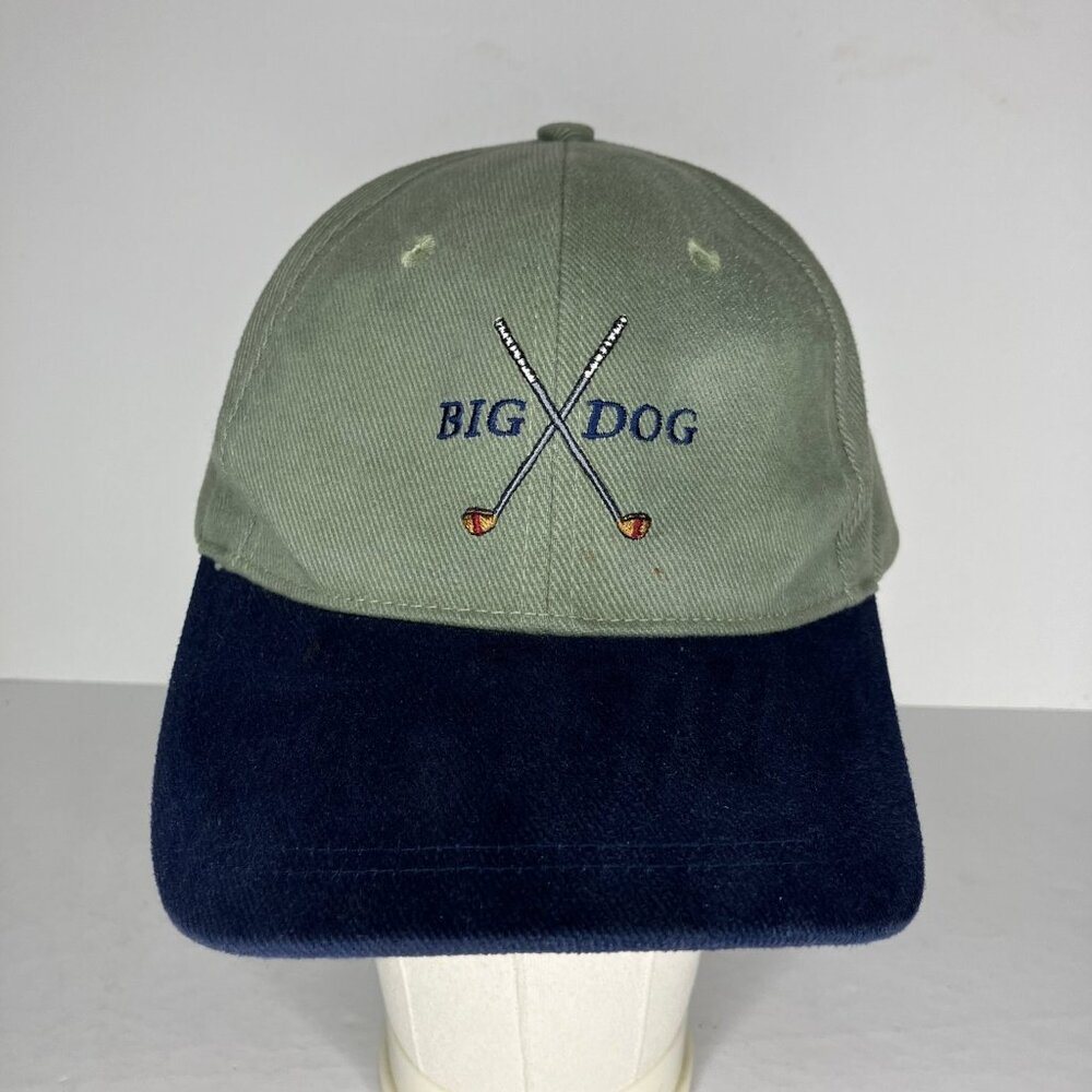 Vintage Big Dog Hat Golf Baseball Cap Men's Adjustable Green Blue Embroidered